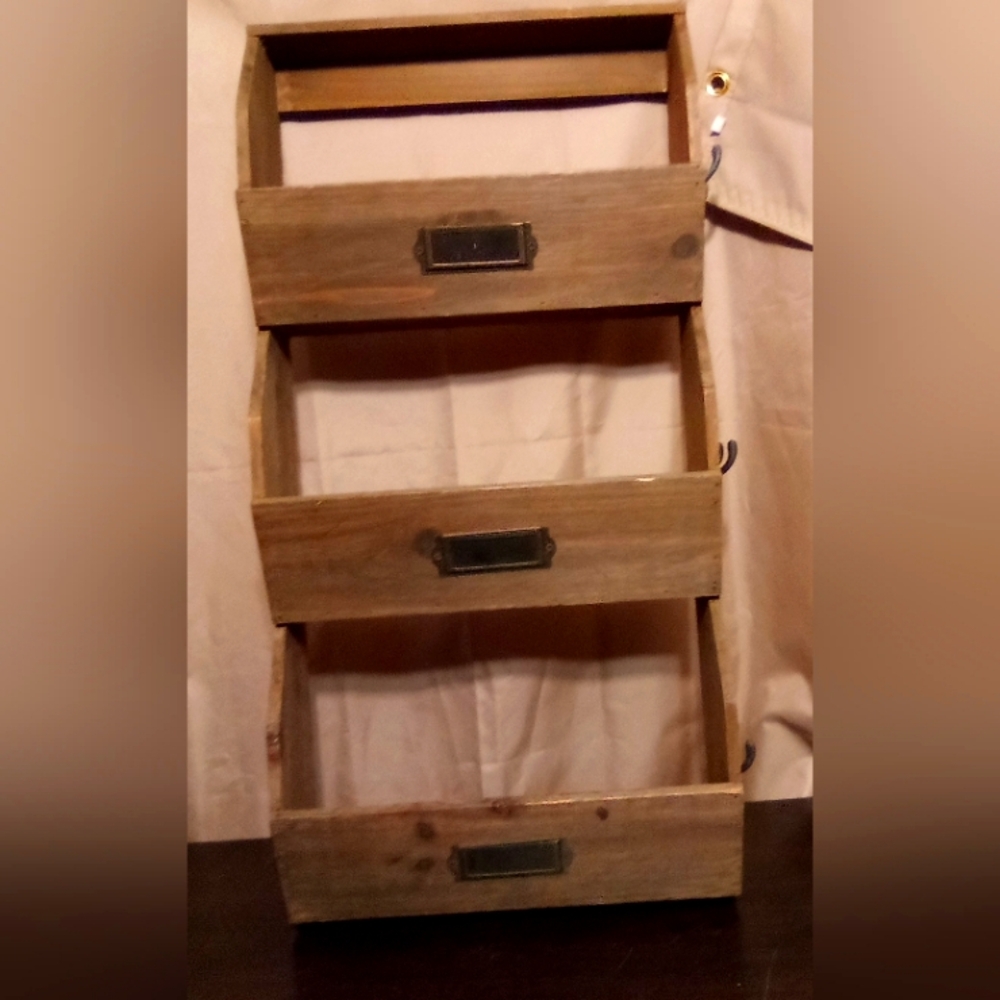 Wooden wall organizer for papers